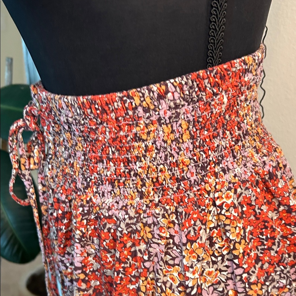 Cynthia Rowley BOHO hi-low Floral Red Maxi Skirt size Small - Picture 6 of 11